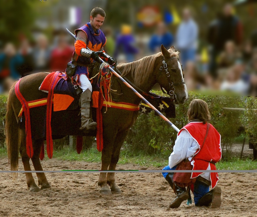 Knight and squire on horse